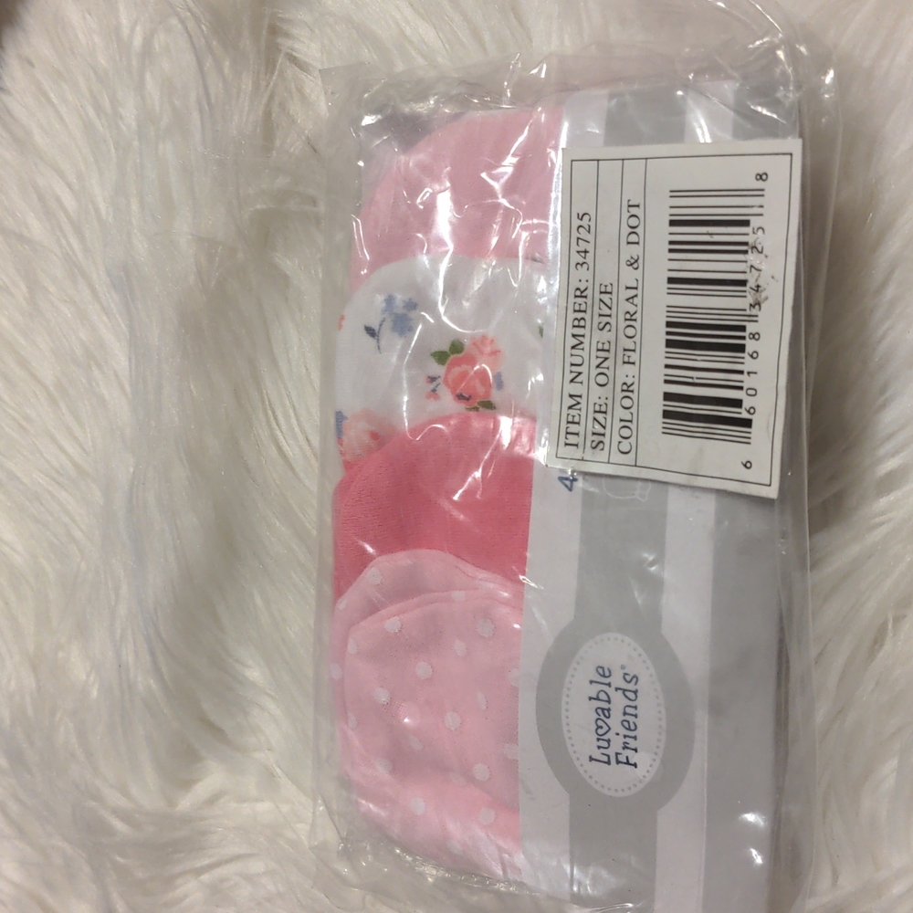 Luvable friends floral and dot 4 pack scratch mittens  one size